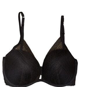 Victoria’s Secret incredible lace Elegant plunge Black Lace Bra 34DD